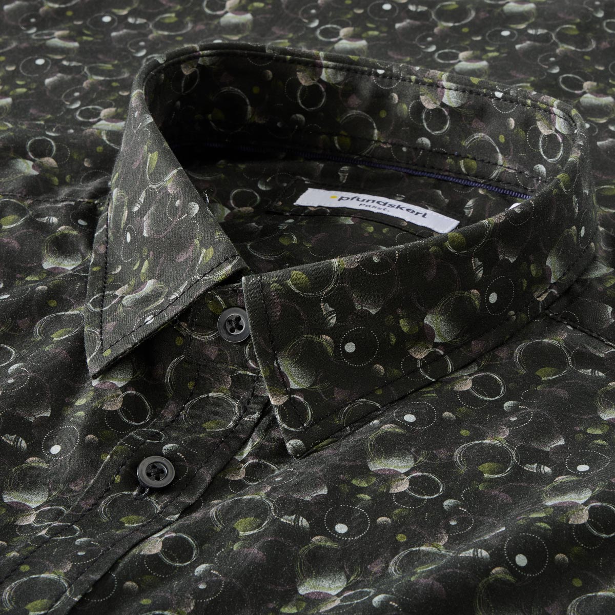 Pfundskerl Freizeithemd mit Allover-Muster schwarz