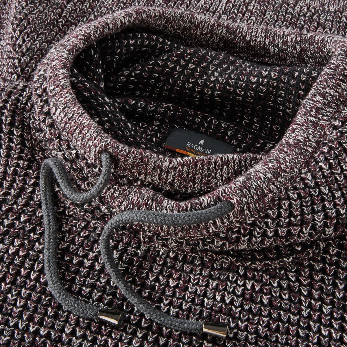 RAGMAN Grobstrickpullover aus Baumwolle dunkelrot