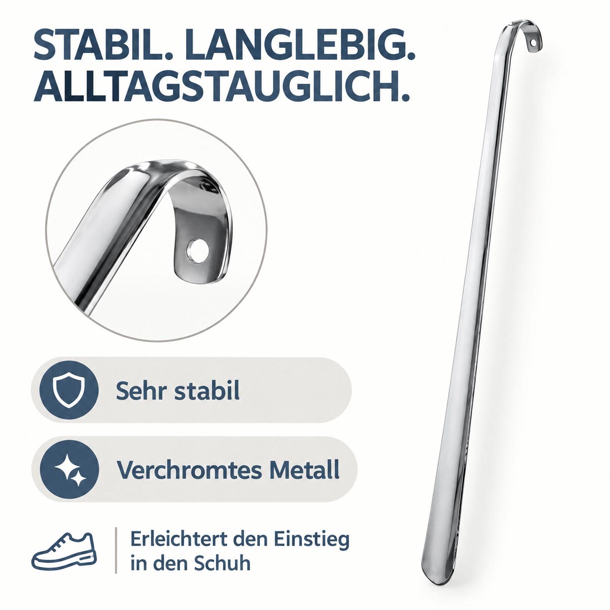Barth Extralanger Schuhlöffel, 81 cm grau