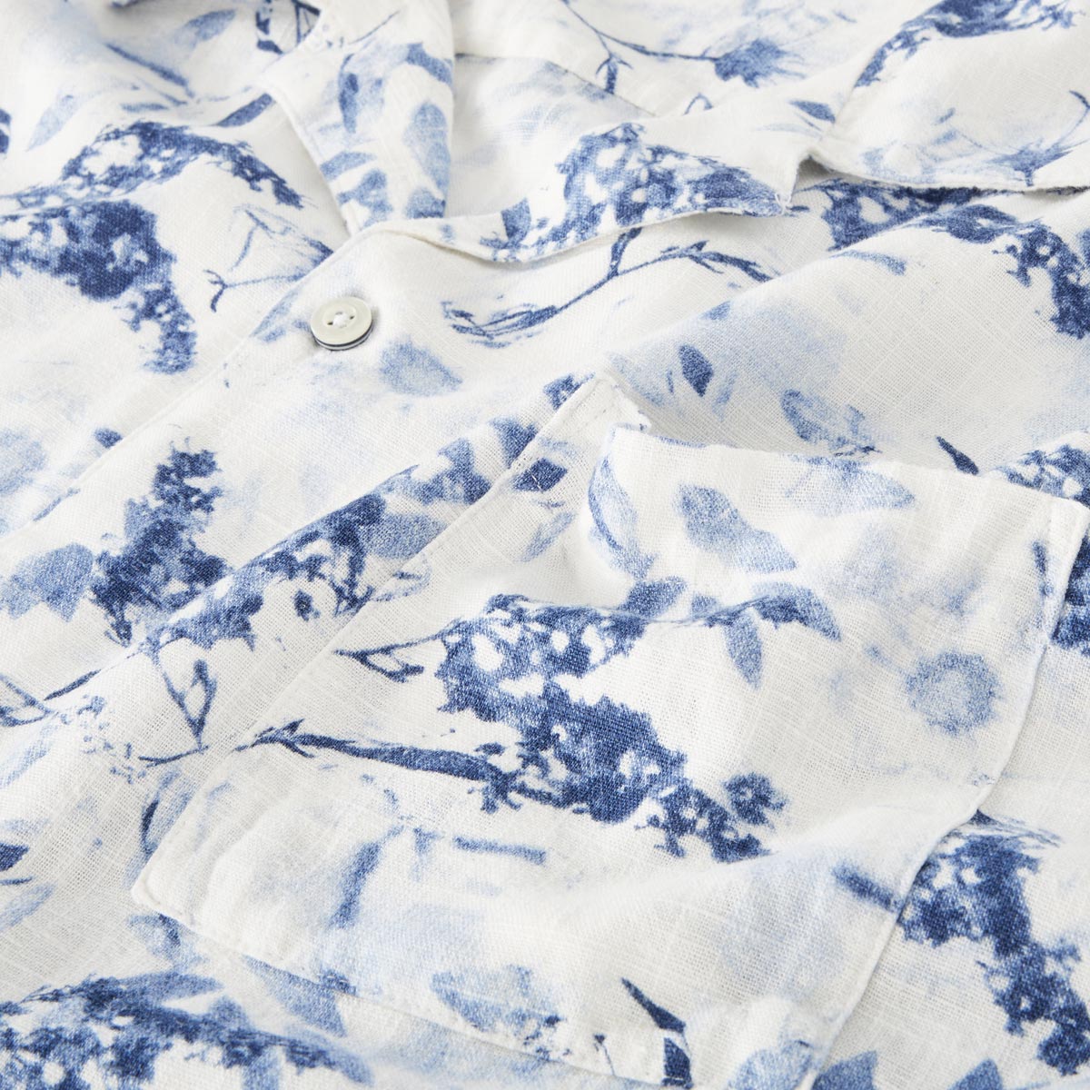 Pfundskerl Freizeithemd mit Leinen blau/weiß