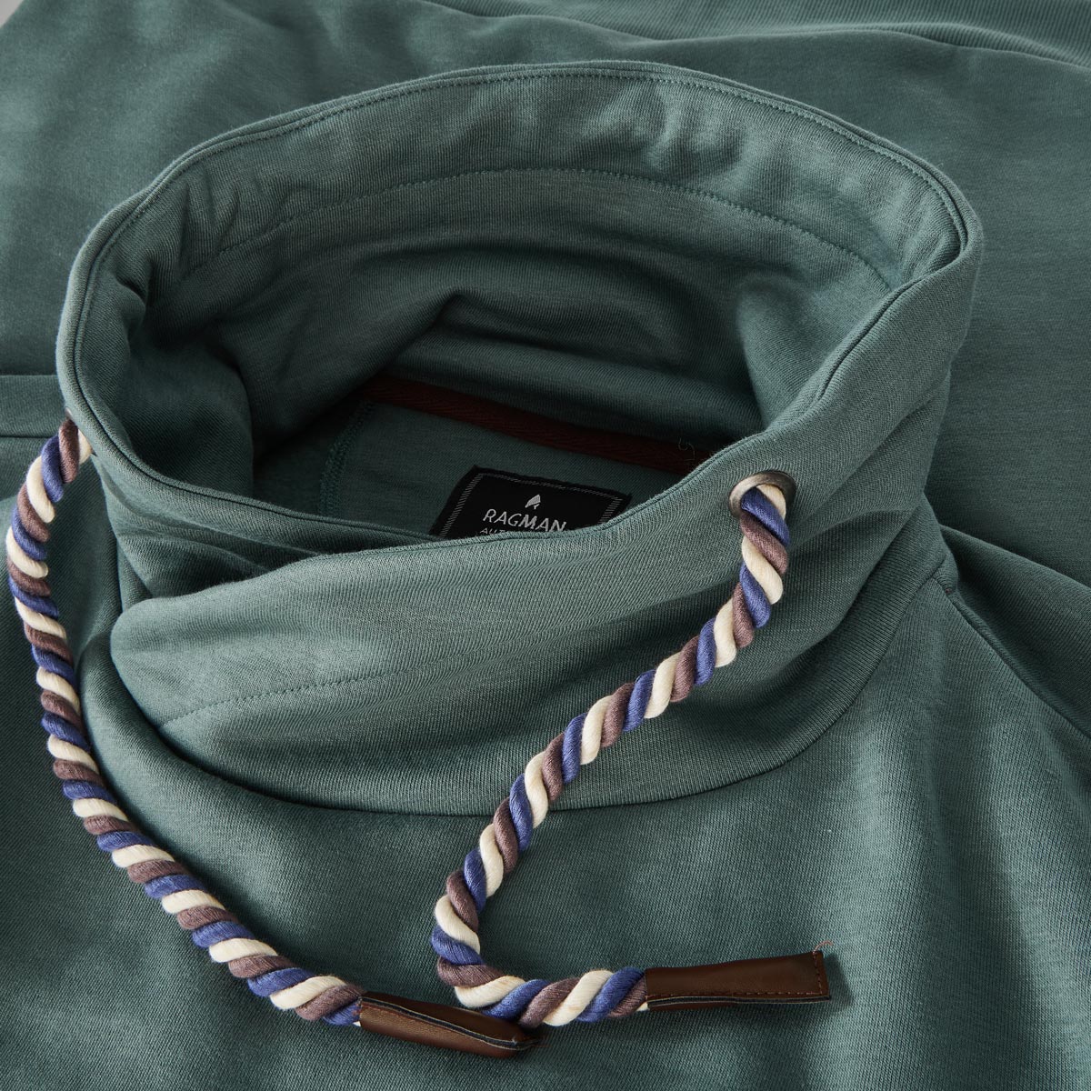 RAGMAN Sweatshirt aus Baumwollmischung dunkelgrün