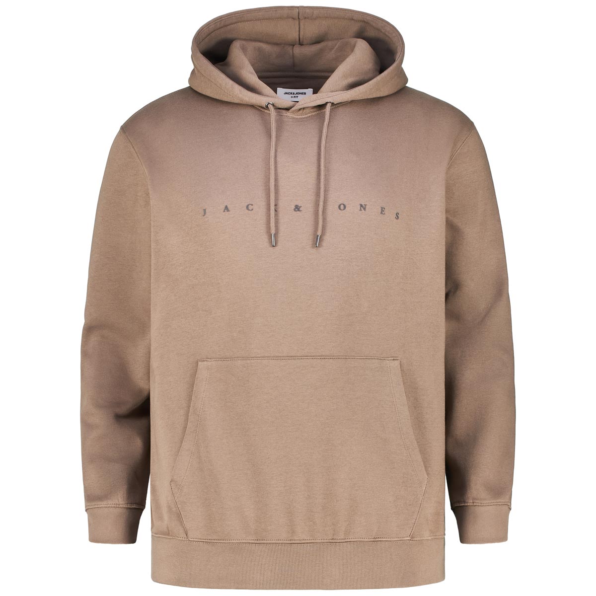 Jack&Jones Hoodie aus Baumwolle Farbe mittelbraun Größe: 7XL günstig online kaufen