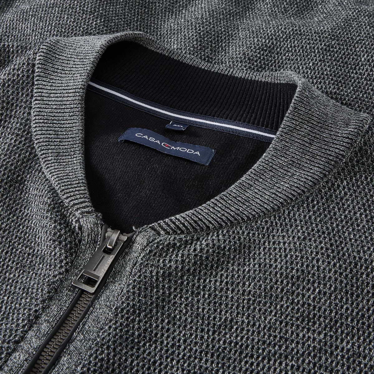 CASA MODA Strickjacke aus Baumwolle anthrazit