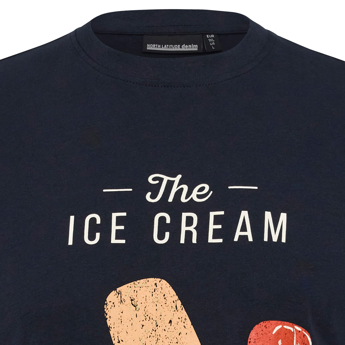 North T-Shirt mit Motiv-Print blau