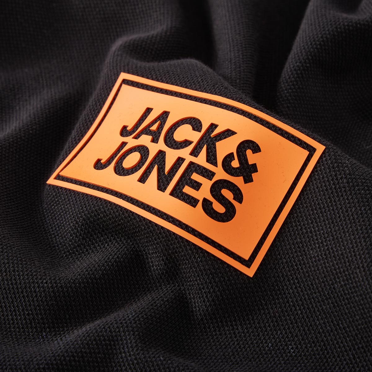 Jack&Jones Poloshirt mit Label-Print schwarz