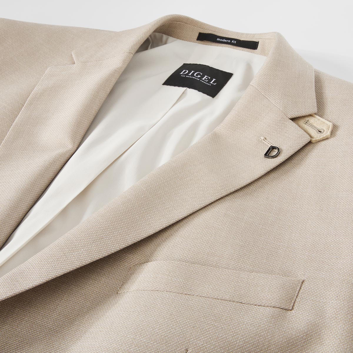 Digel Stretch-Sakko mit feiner Musterung  beige
