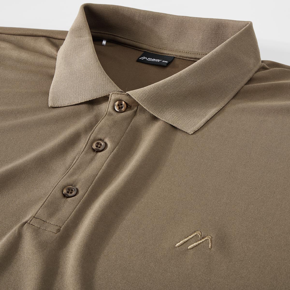 Maier Sports Funktions-Poloshirt, atmungsaktiv und schnelltrocknend khaki