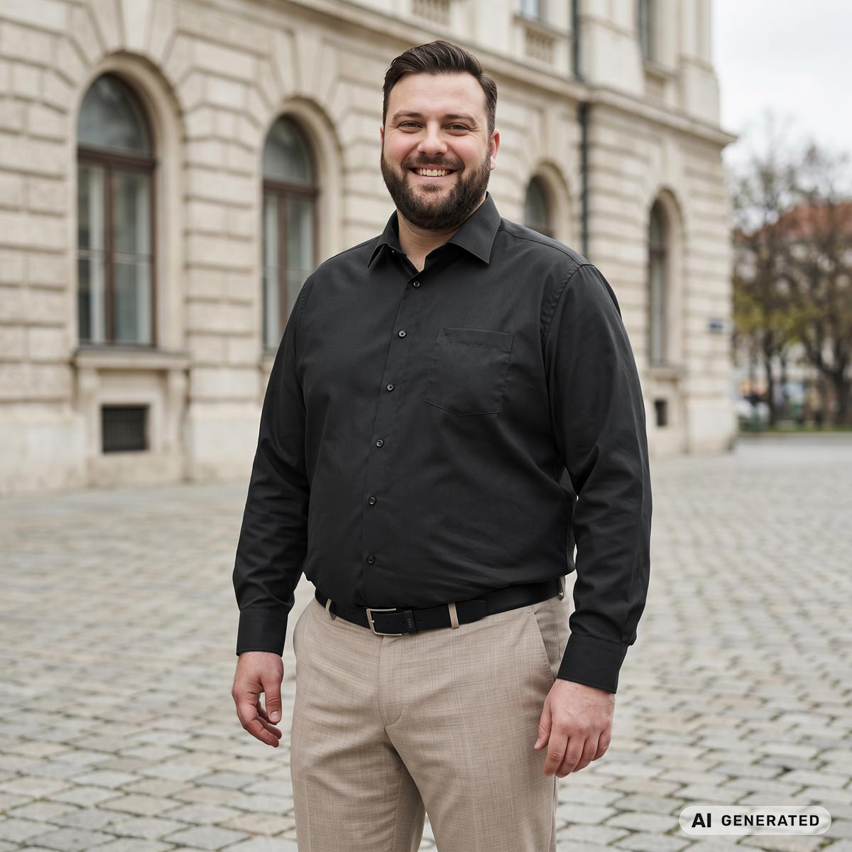 VENTI Businesshemd aus Baumwolle schwarz