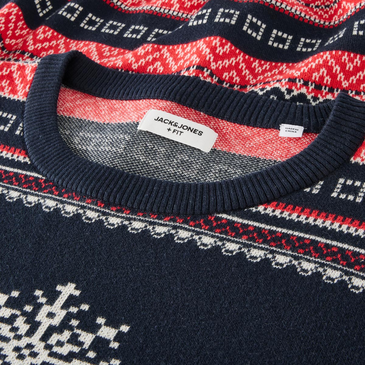 Jack&Jones Pullover mit Norwegermuster marine