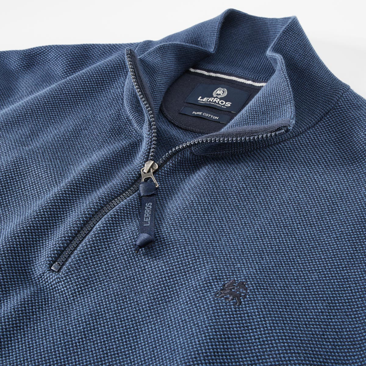 Lerros Pullover mit Troyerkragen blau