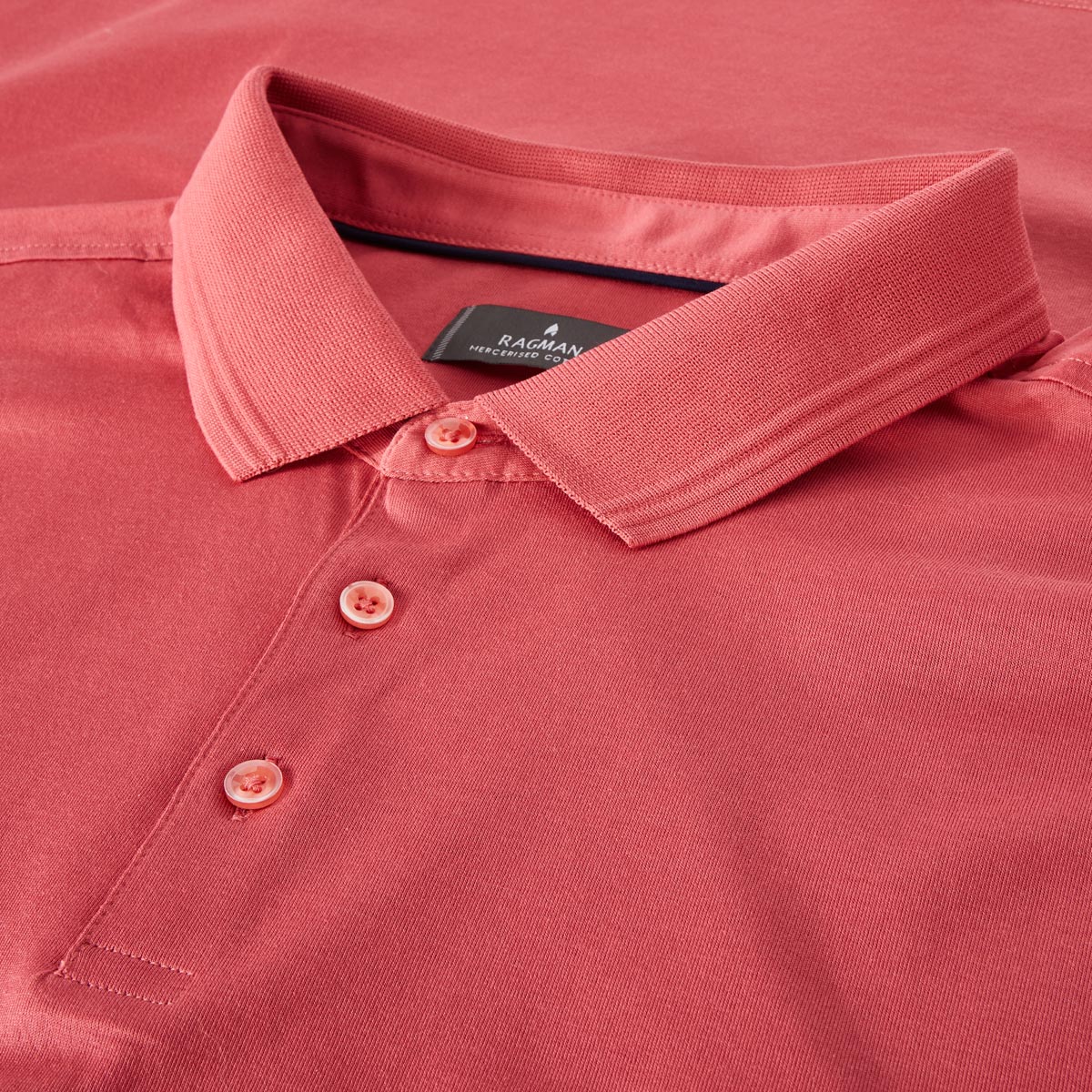 RAGMAN Poloshirt aus merzerisierter Baumwolle rot