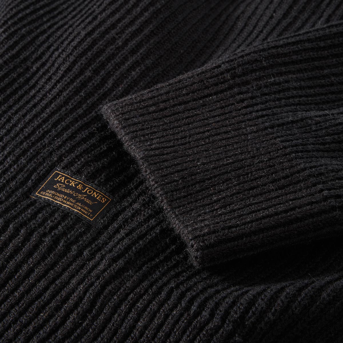Jack&Jones Strickpullover aus Baumwollmischung schwarz