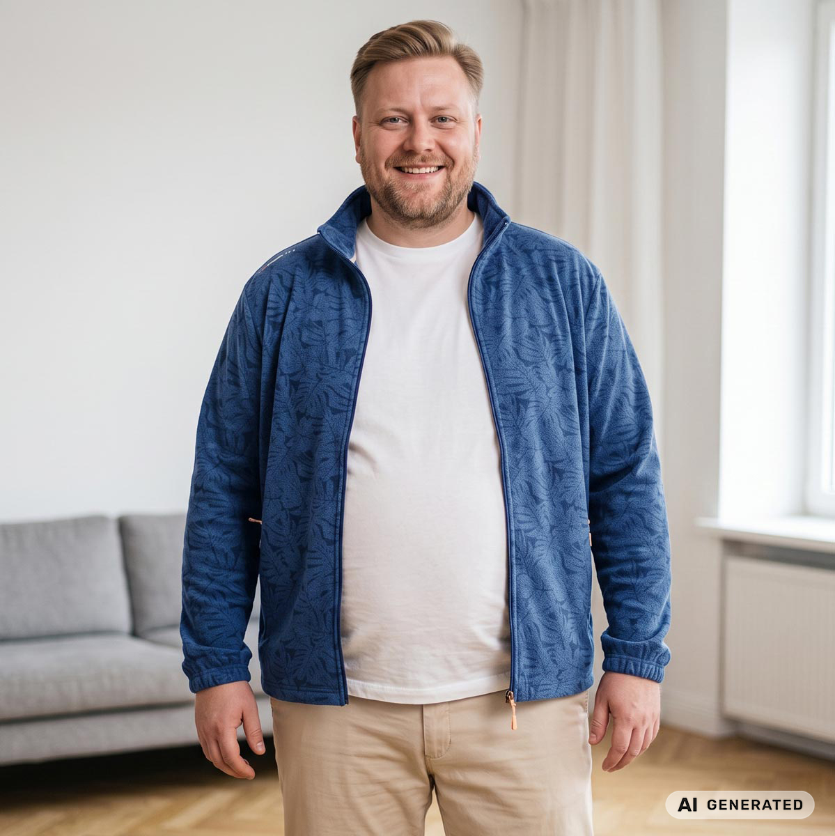 Pfundskerl p ACTIVE Fleecejacke mit Stretch mittelblau