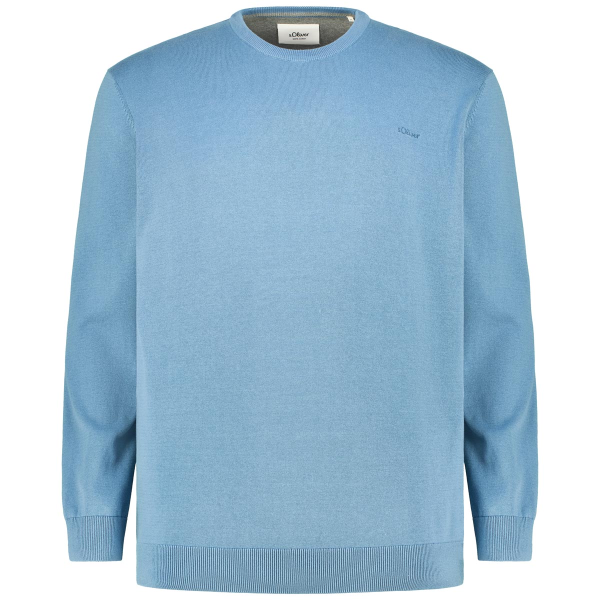 s.Oliver Feinstrickpullover aus Baumwolle Farbe blau/grün Größe: 3XL günstig online kaufen