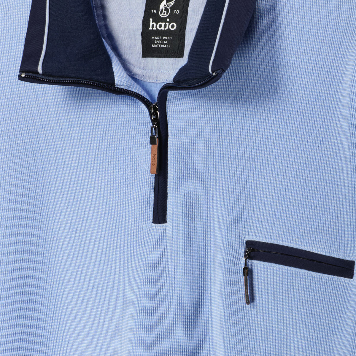 Hajo Sweatshirt "Stay Fresh", bügelfrei hellblau