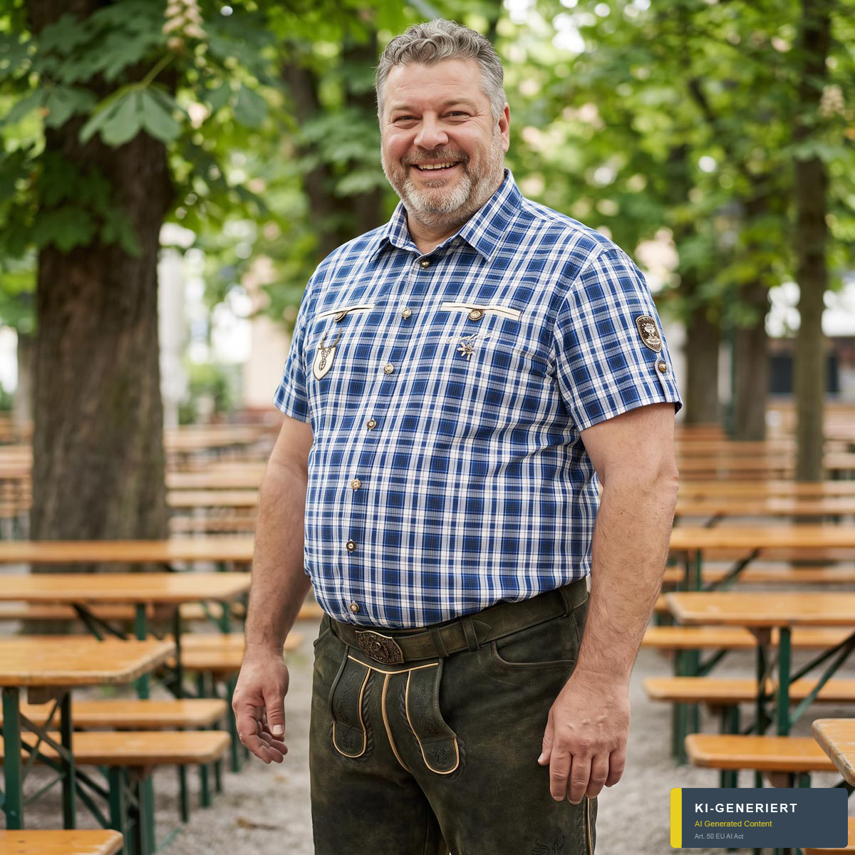 Orbis Kariertes Trachtenhemd blau