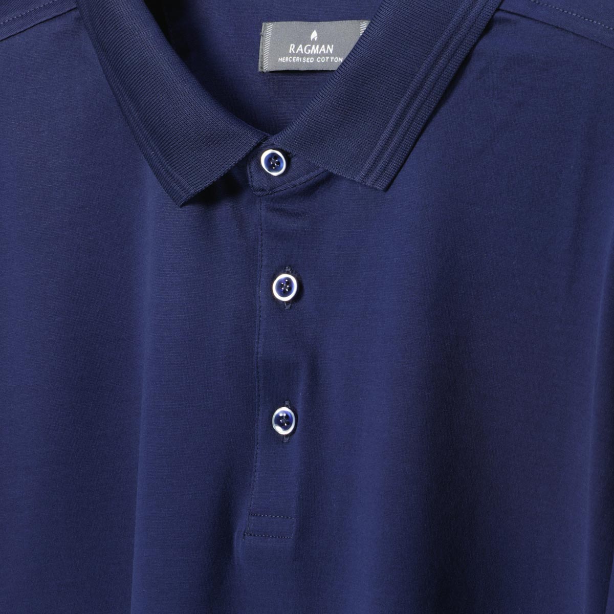 RAGMAN Poloshirt aus merzerisierter Baumwolle marine RAGMAN Poloshirt aus merzerisierter Baumwolle marine
