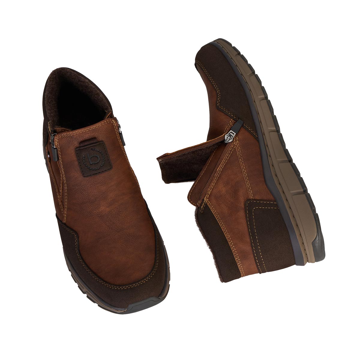 bugatti Freizeitschuh mit Reißverschluss, extraweit braun