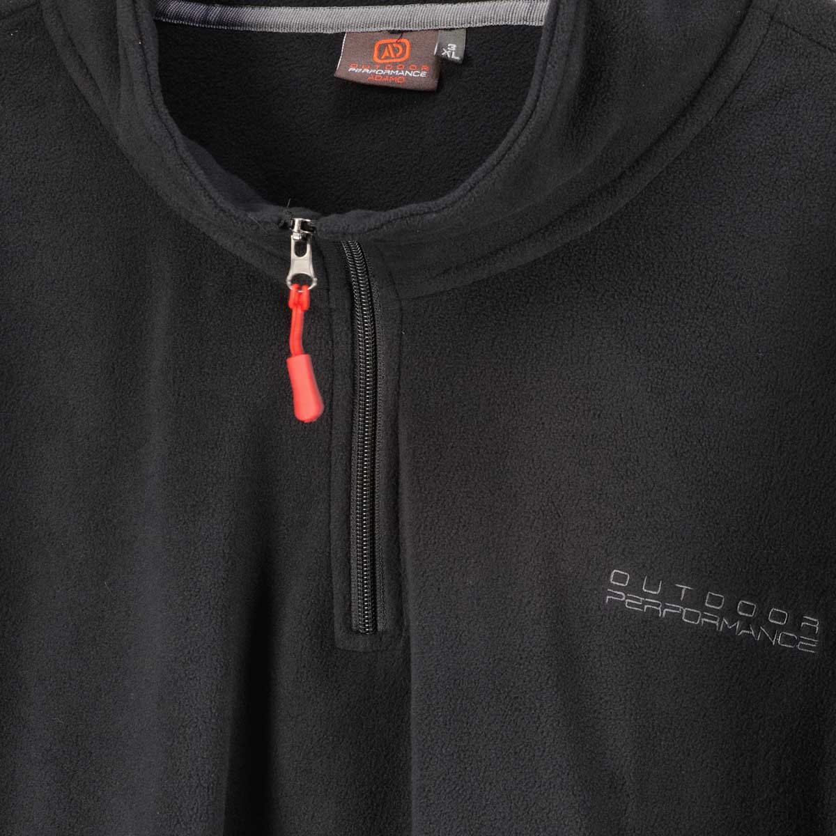 ADAMO Fleecepullover mit Troyerkragen schwarz ADAMO Fleecepullover mit Troyerkragen schwarz