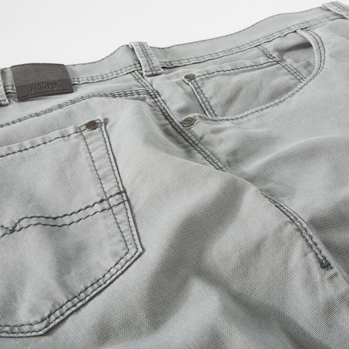 Pioneer Stretch-Baumwollhose "Thomas", Regular Fit grau