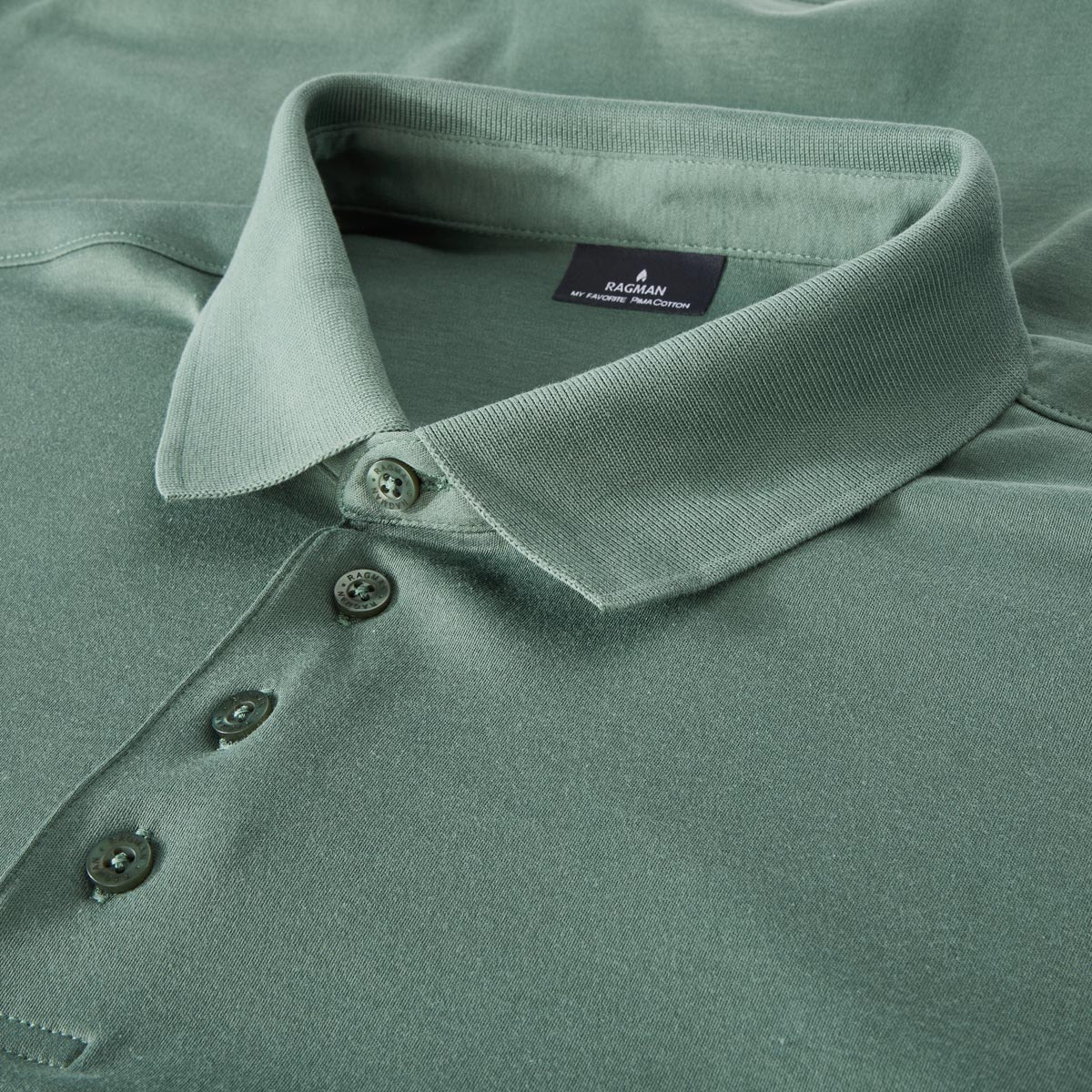 RAGMAN Poloshirt aus Pima-Baumwolle dunkelgrün