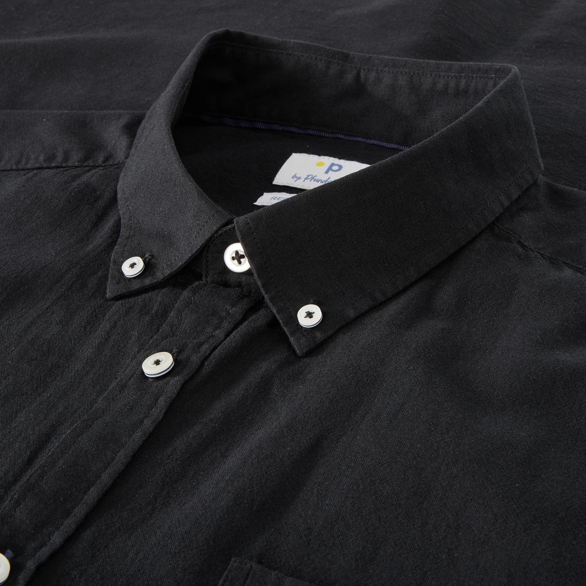 Pfundskerl Freizeithemd mit Leinen schwarz