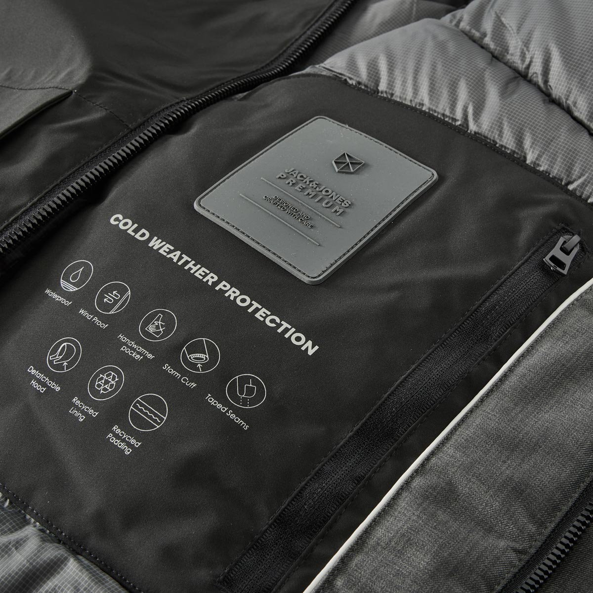 Jack&Jones Wattierte Jacke, wind- und wasserdicht schwarz