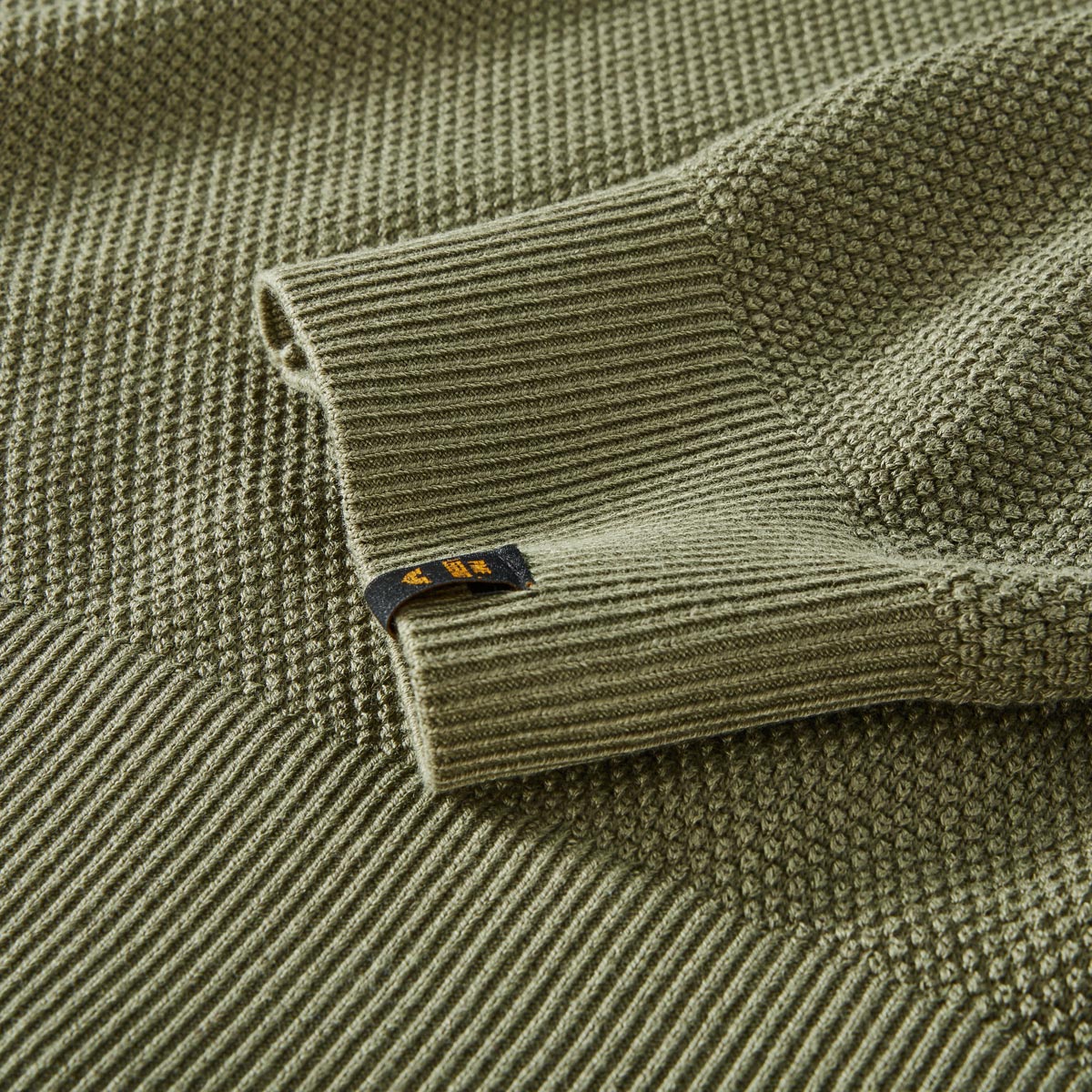 PME LEGEND Feinstrickpullover aus Baumwollmischung oliv