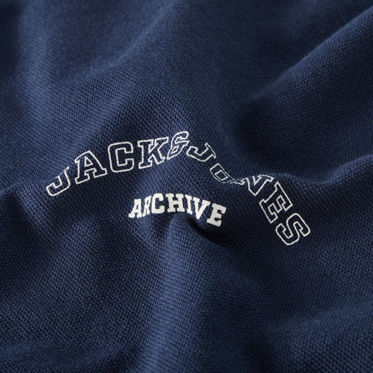 Jack&Jones Poloshirt mit Label-Print blau