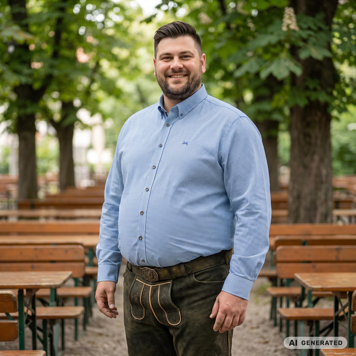 Maddox Kariertes Trachtenhemd blau/weiß