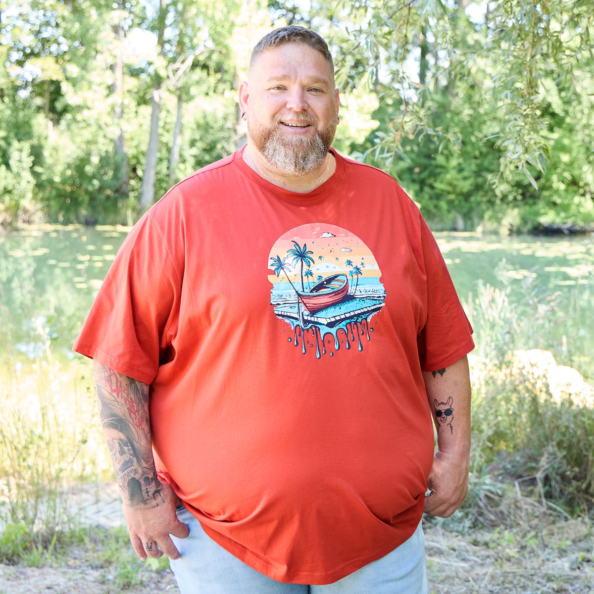 Pfundskerl T-Shirt mit Motiv-Print rot