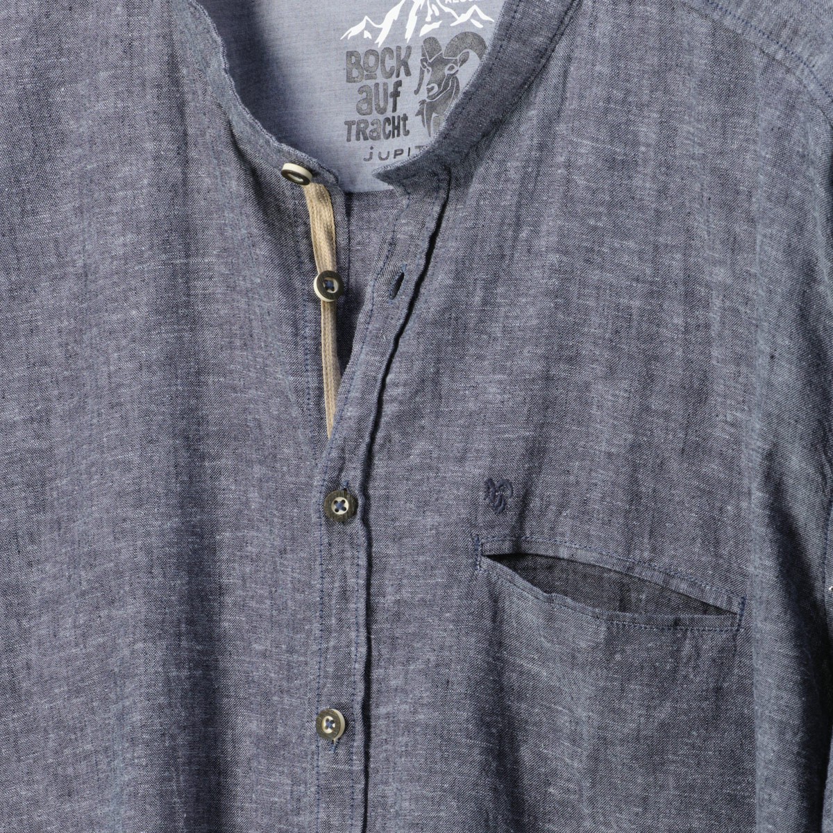 Jupiter Trachtenhemd aus Leinenmischung anthrazit