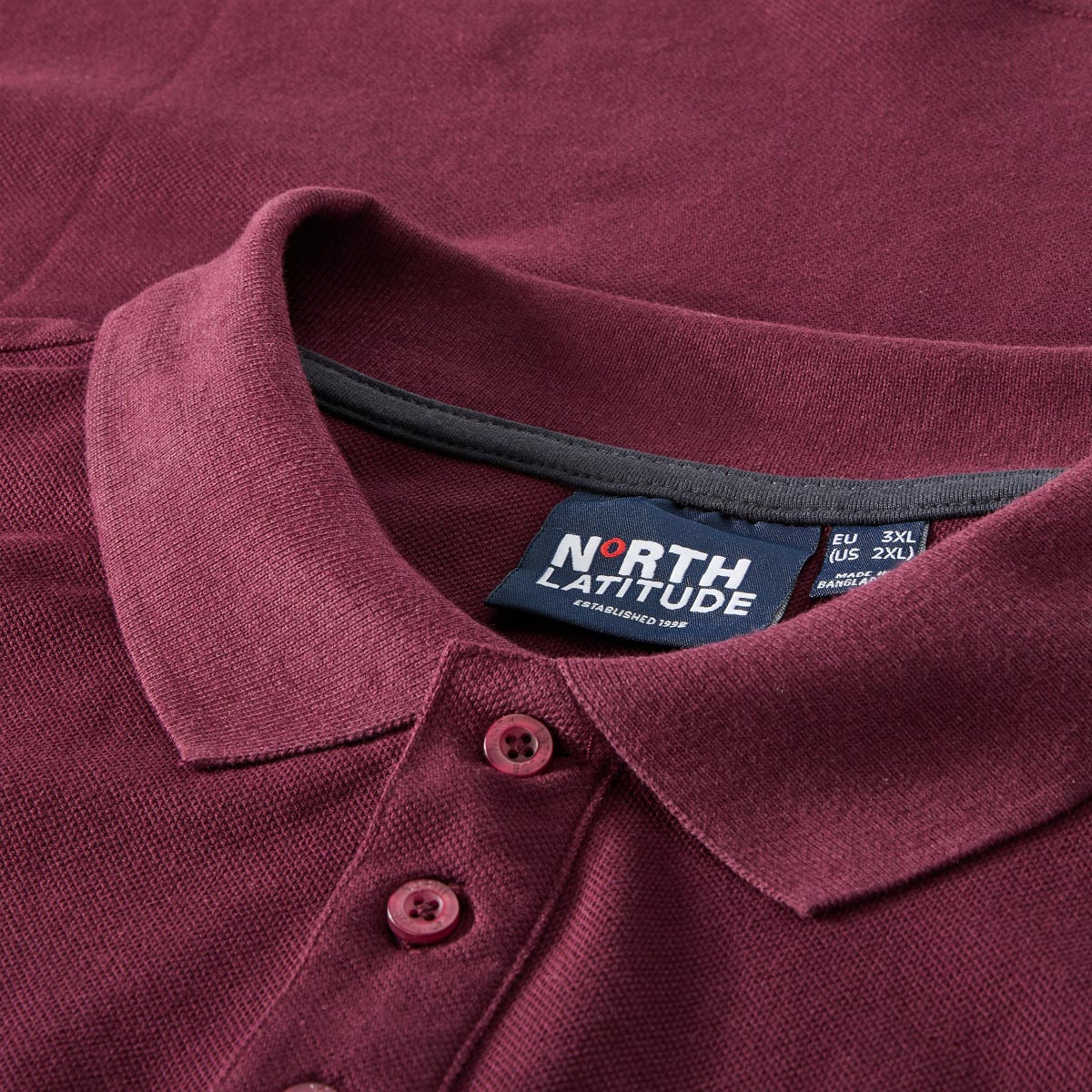 North Basic-Poloshirt dunkelrot