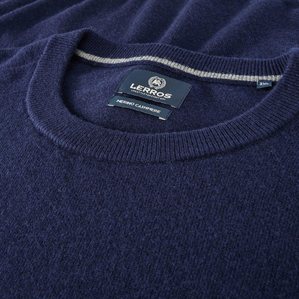 Lerros Strickpullover mit Kaschmir blau