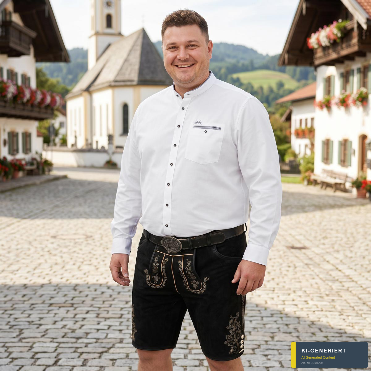 Maddox Trachtenhemd mit Stretch weiß