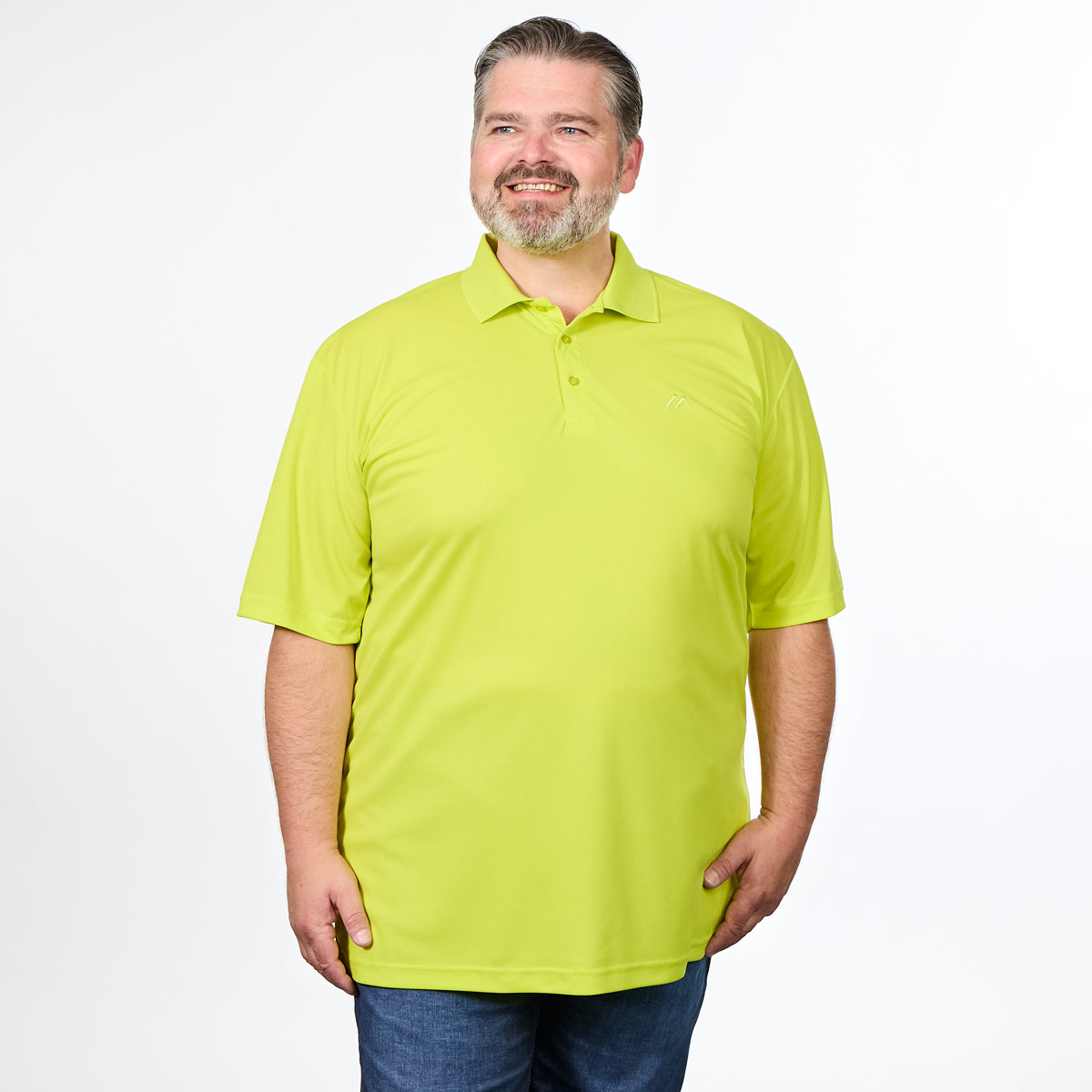 Maier Sports Funktions-Poloshirt, atmungsaktiv und schnelltrocknend limette