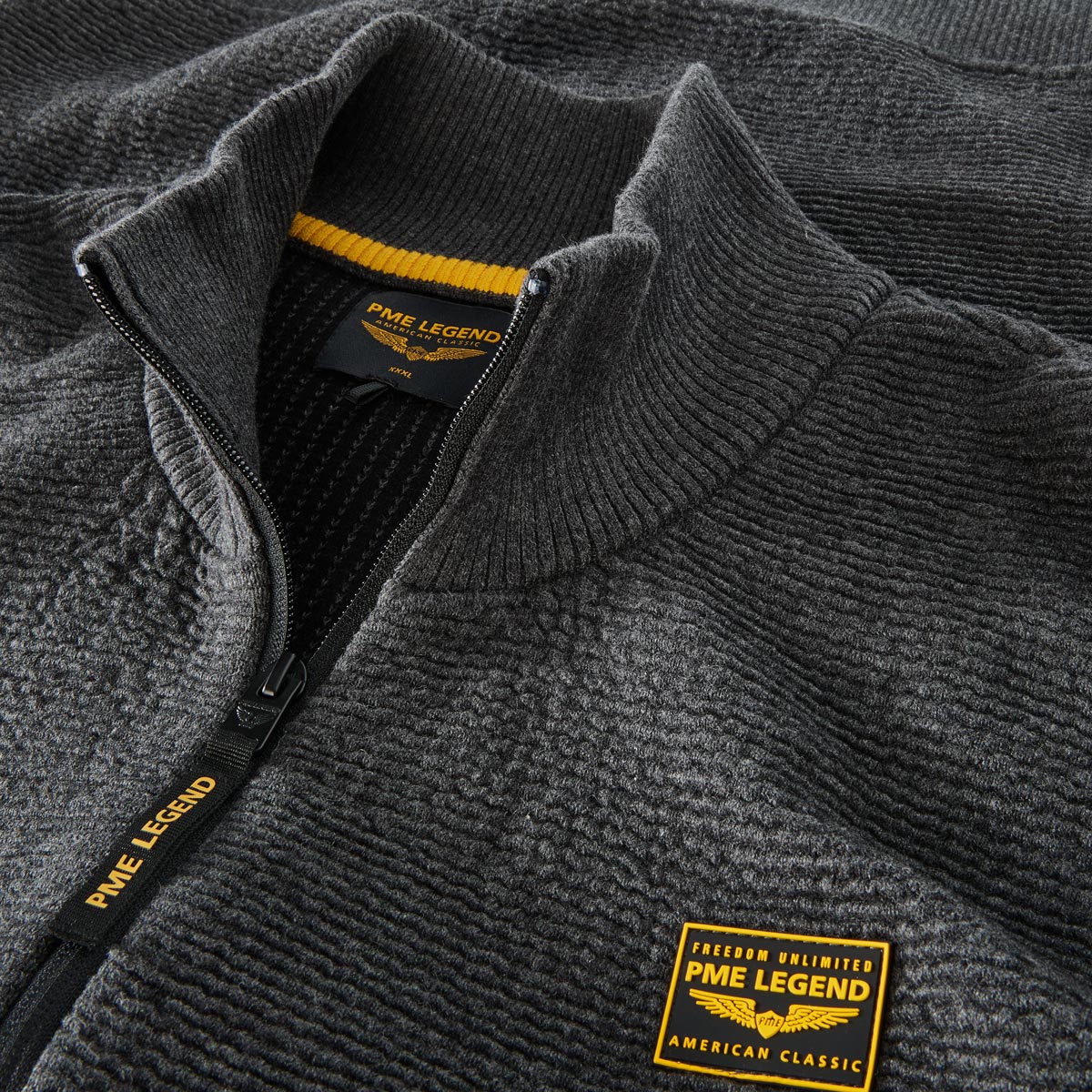 PME LEGEND Sweatjacke mit Struktur anthrazit