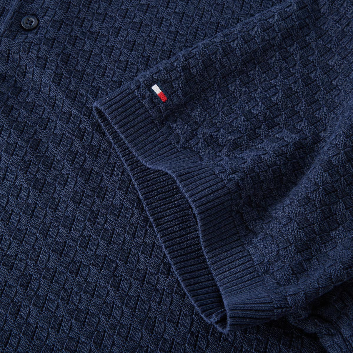 Tommy Hilfiger Strick-Poloshirt dunkelblau