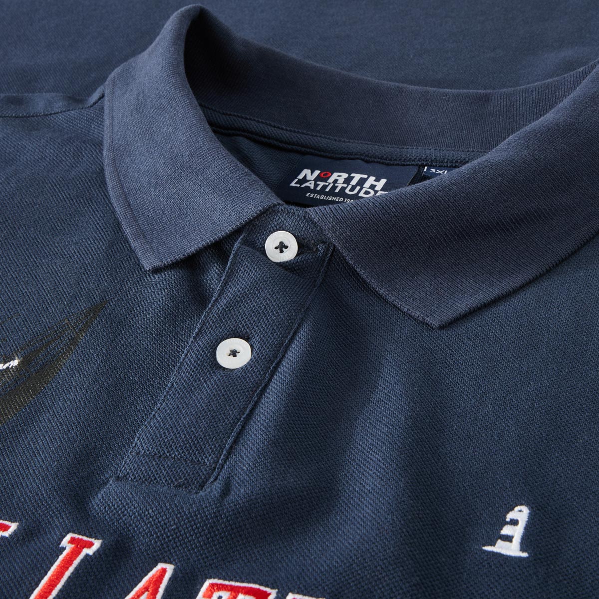 North Poloshirt mit Label-Stickerei dunkelblau
