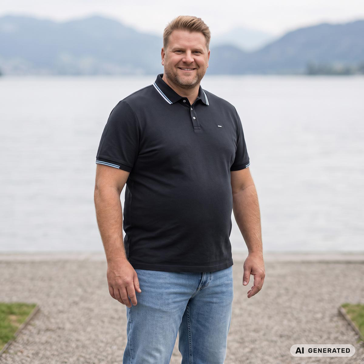 Pfundskerl Funktions-Poloshirt mit Kontrastdetails, schnelltrocknend schwarz