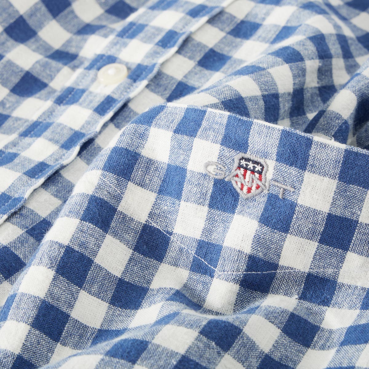 Gant Freizeithemd mit Leinen blau