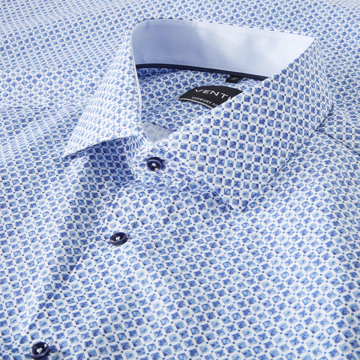 CASA MODA Businesshemd mit Allover-Muster blau