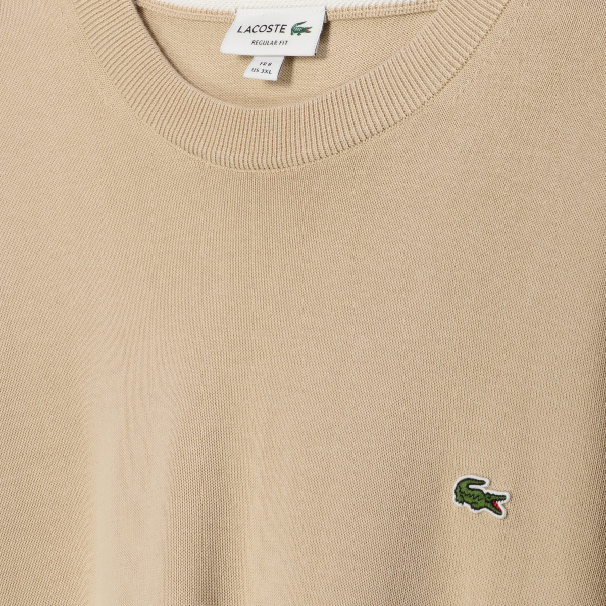 LACOSTE Feinstrickpullover aus Biobaumwolle beige