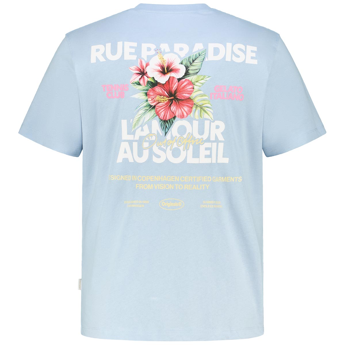 Jack&Jones T-Shirt mit Print auf Vorder- und Rückseite hellblau