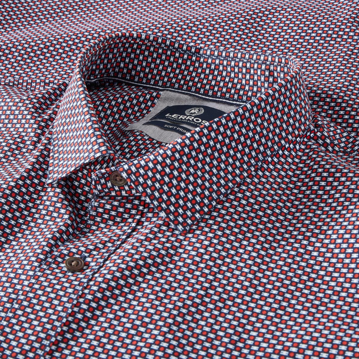 Lerros Freizeithemd mit Allover-Muster rot