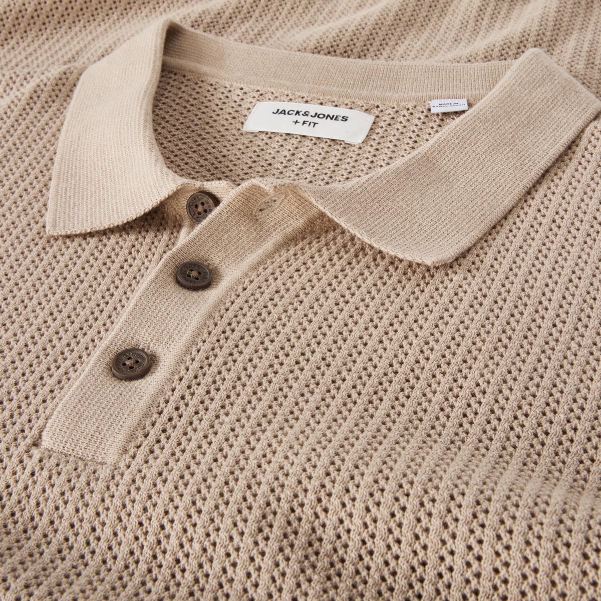Jack&Jones Poloshirt aus Baumwolle beige