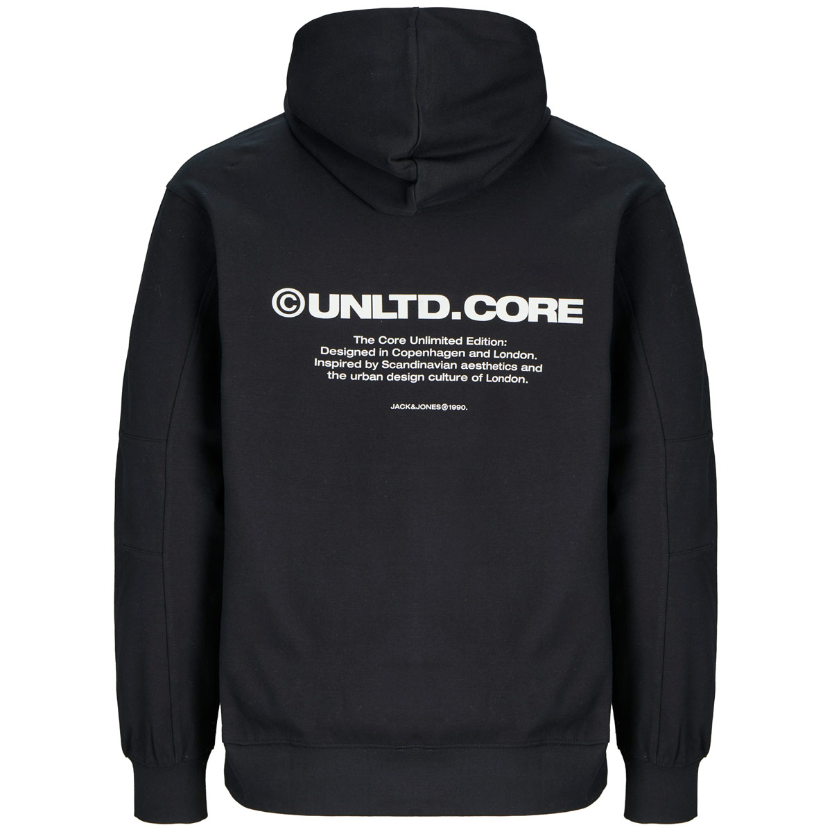 Jack&Jones Hoodie mit Print auf Vorder- und Rückseite schwarz