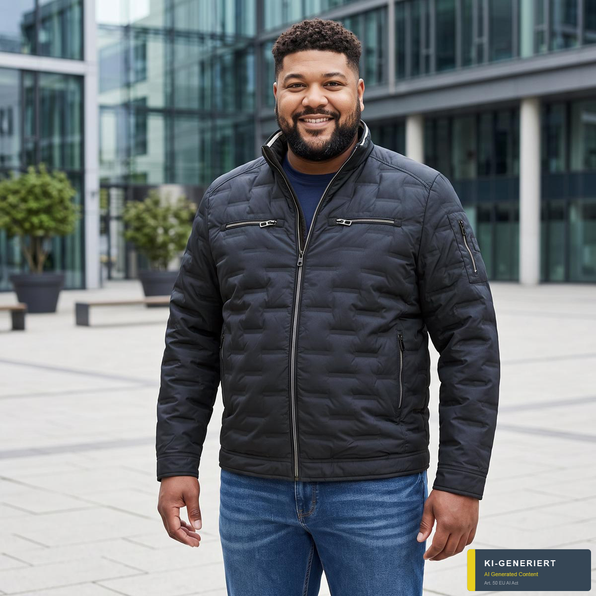 CASA MODA Steppjacke, wind- und wasserabweisend dunkelblau