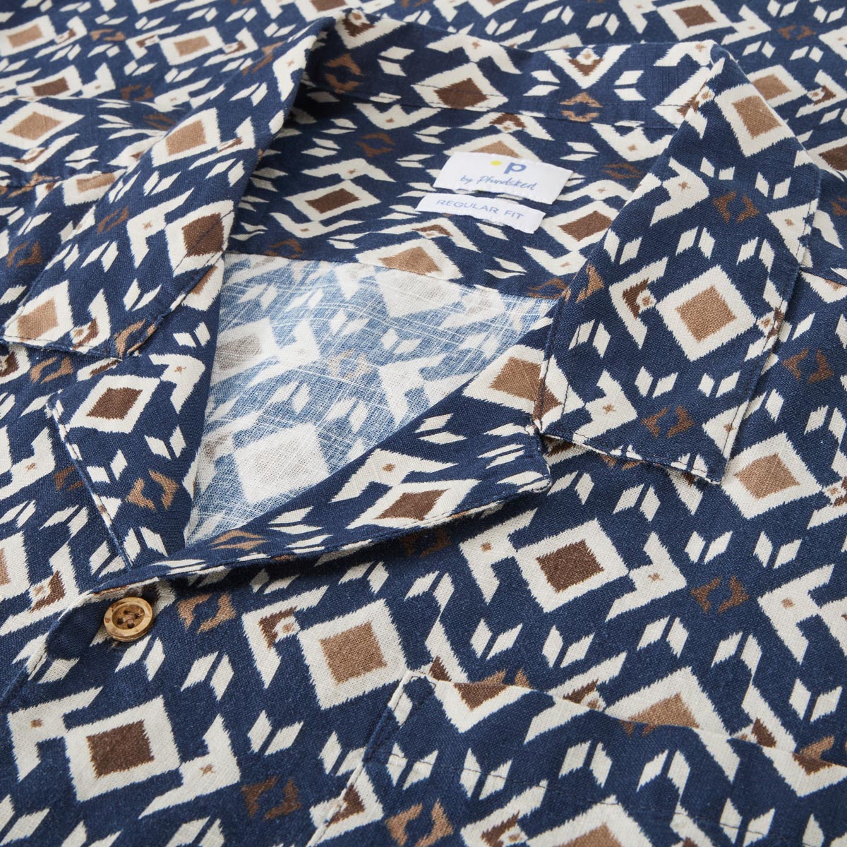 Pfundskerl Freizeithemd mit Allover-Muster braun