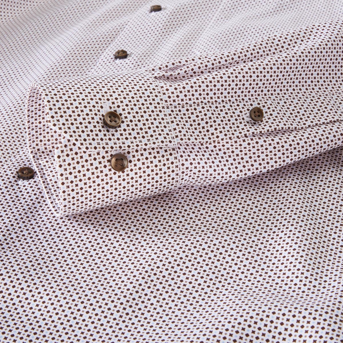 ETERNA Businesshemd mit Allover-Muster, bügelfrei beige/braun